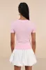 Cutest Example Light Pink Pointelle Knit Short Sleeve Henley Top sold by Lulus