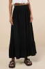Exceptional Cuteness Black Linen Button-Front Midi Skirt sold by Lulus