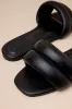 Kovella Black Faux Leather Flat Slide Sandals sold by Lulus