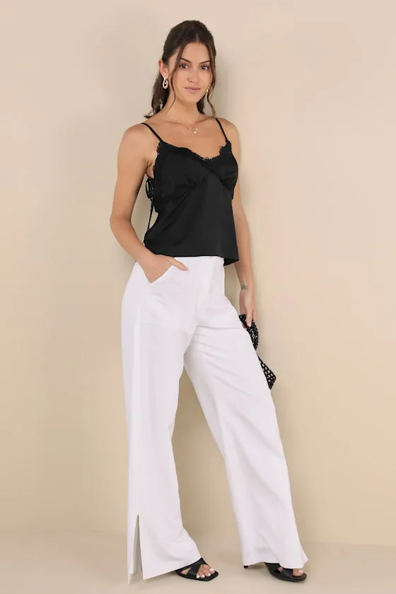 Remarkably Darling Black Lace Bow Strap Cami Top sold by Lulus product image thumbnail 3