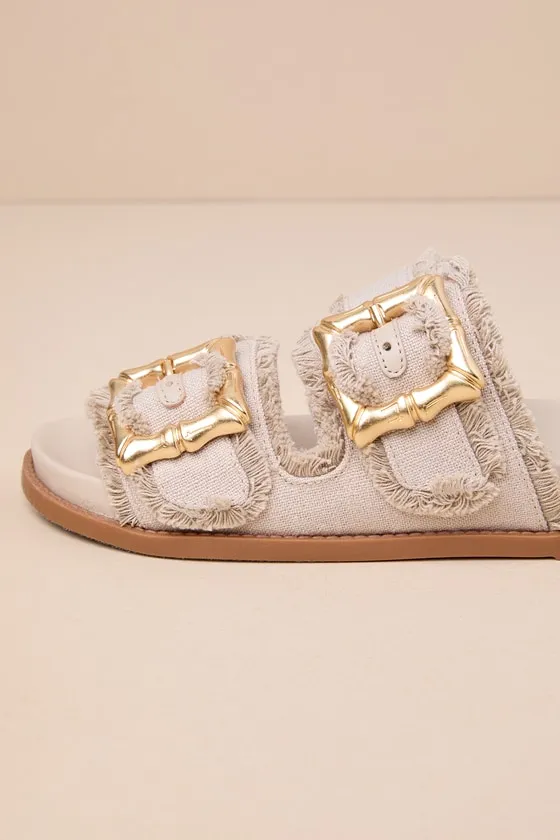 Enola Sporty Casual Oyster Buckled Slide Sandals sold by Lulus product image thumbnail 4