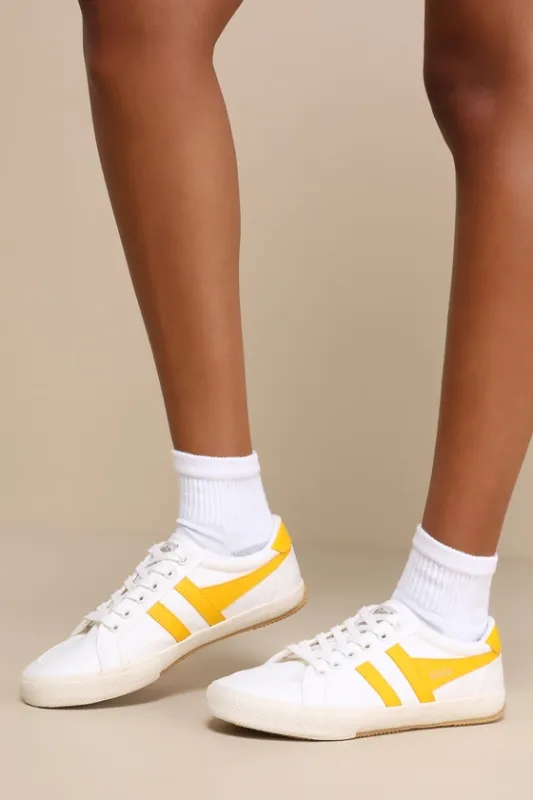 Stratus Off White and Sun Yellow Lace-Up Sneakers sold by Lulus