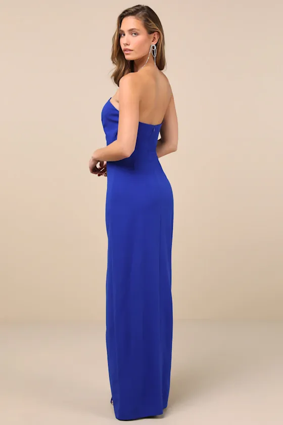 Extravagant Persona Blue Strapless Cutout Column Maxi Dress sold by Lulus product image thumbnail 2