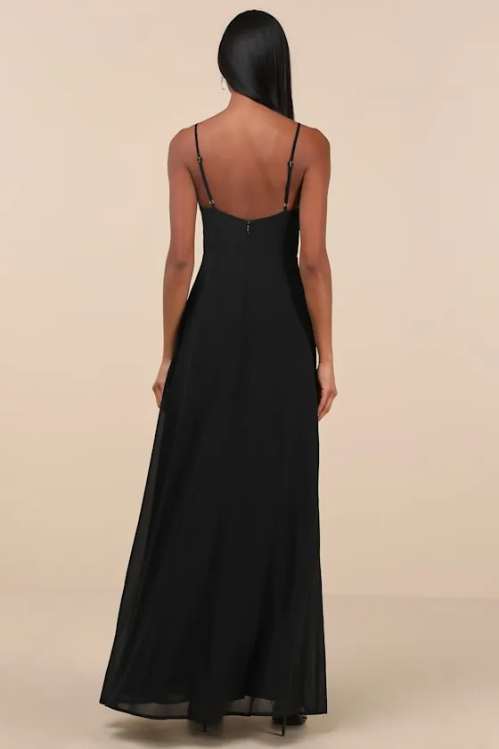 Marveled Beauty Black Sleeveless Tie-Front Maxi Dress sold by Lulus product image thumbnail 2
