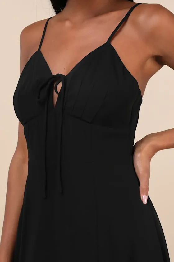 Marveled Beauty Black Sleeveless Tie-Front Maxi Dress sold by Lulus product image thumbnail 3