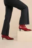 Portwood Red Kitten Heel Ankle Booties sold by Lulus