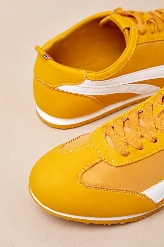 Perri Yellow Color Block Lace-Up Sneakers sold by Lulus product image thumbnail 3