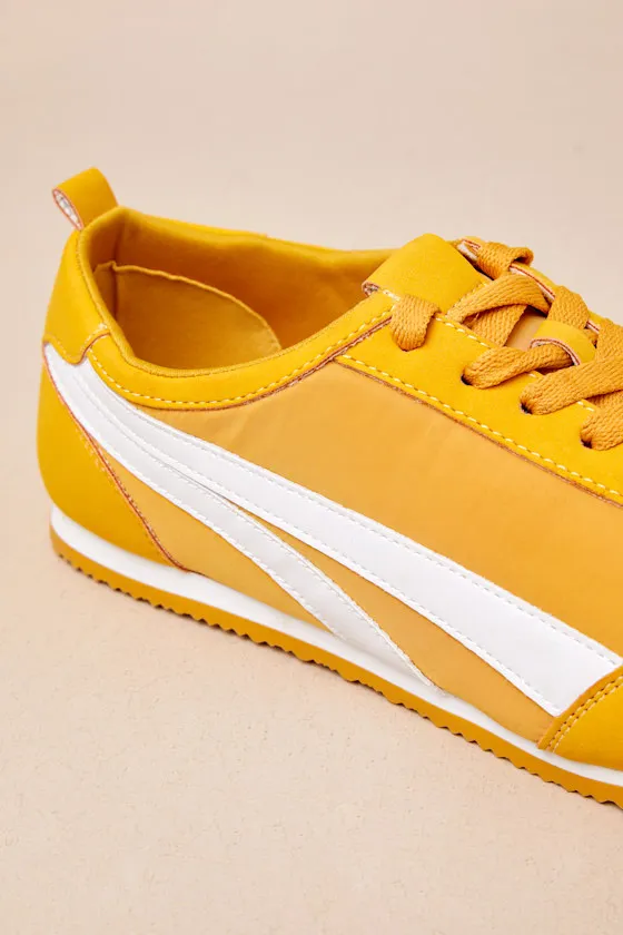 Perri Yellow Color Block Lace-Up Sneakers sold by Lulus product image thumbnail 4