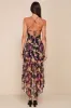 Undeniably Gorgeous Black Floral Ruffled Lace-Up High-Low Dress sold by Lulus