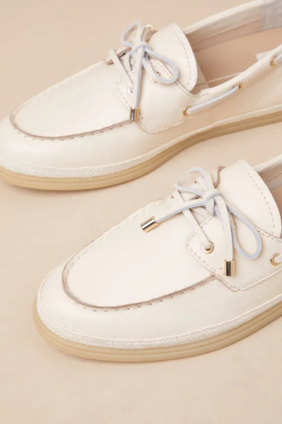 Doris Bone Leather Loafers sold by Lulus product image thumbnail 3