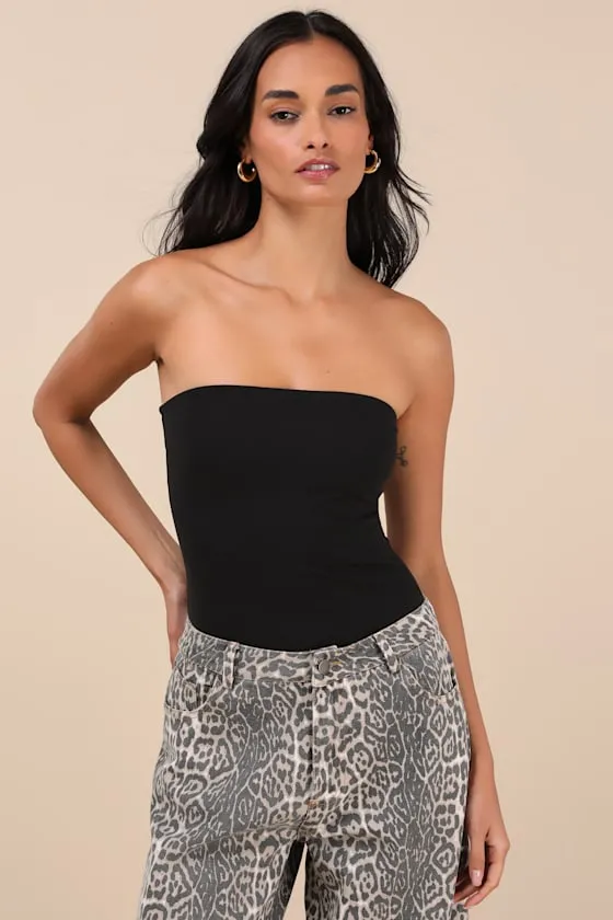 Effortless Concept Black Strapless Bodysuit sold by Lulus product image thumbnail 3
