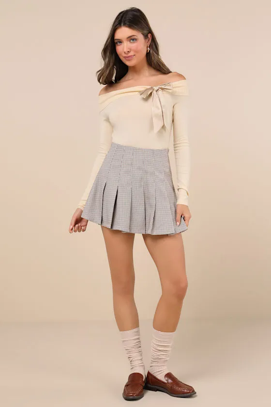 Orianne Pale Yellow Off-the-Shoulder Bow Sweater Top sold by Lulus product image thumbnail 3