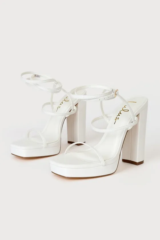 Sygole White Platform Ankle Wrap High Heel Sandals sold by Lulus product image thumbnail 4