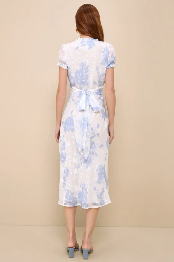 Lovely Personality Ivory Floral Burnout Ruffled Midi Dress sold by Lulus product image thumbnail 2