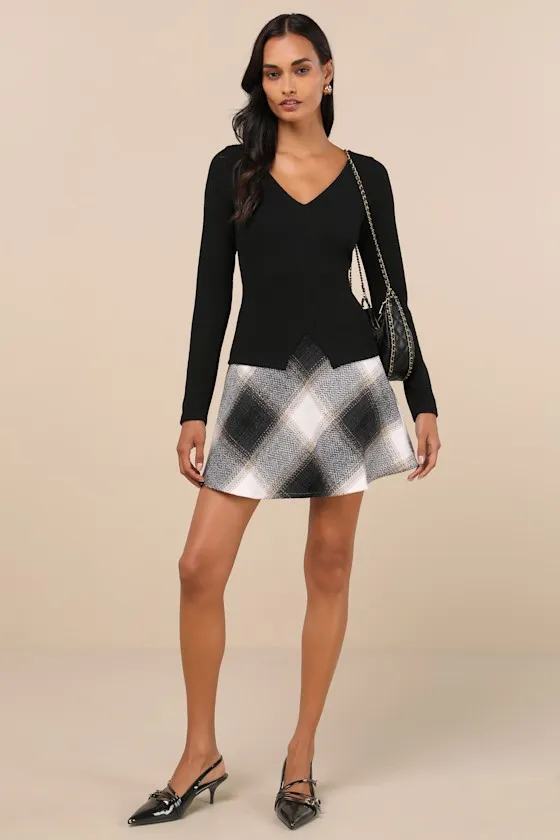 Novel Poise Black Textured V-Neck Long Sleeve Top sold by Lulus product image thumbnail 3