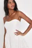 Curated Charm White Lace Strapless Bustier High-Low Dress sold by Lulus