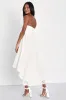 Curated Charm White Lace Strapless Bustier High-Low Dress sold by Lulus