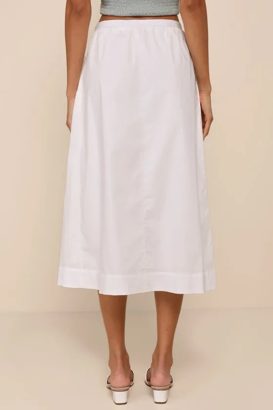 Simple Loveliness White A-Line Midi Skirt With Pockets sold by Lulus product image thumbnail 3