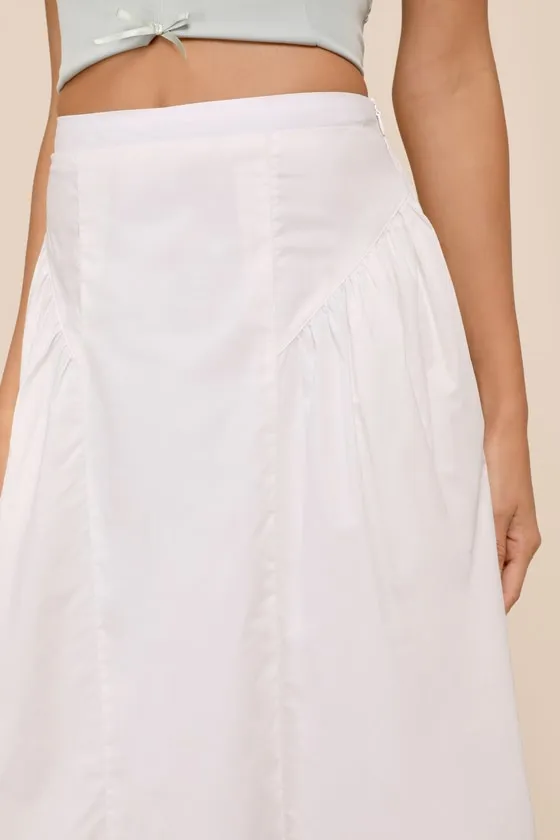 Simple Loveliness White A-Line Midi Skirt With Pockets sold by Lulus product image thumbnail 4