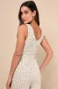 Posh Perception Ivory and Black Plaid Tweed Cropped Button Top sold by Lulus