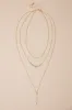 Enchanting Sparkle Gold Rhinestone Lariat Layered Necklace sold by Lulus