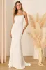 Blessed Romance White Sleeveless Button Back Mermaid Maxi Dress sold by Lulus