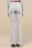 Blair Heather Grey Ribbed Flared Lounge Pants sold by Lulus