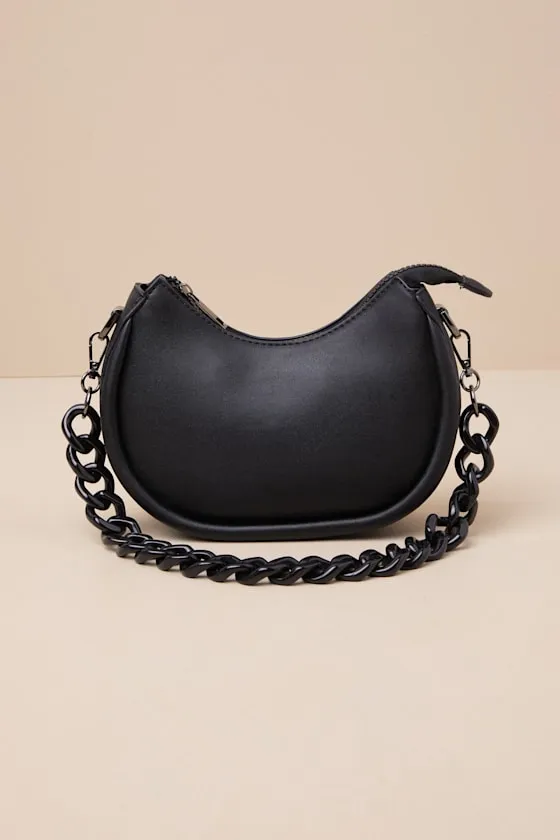 Dorthy Black Chain Strap Shoulder Bag sold by Lulus product image thumbnail 2