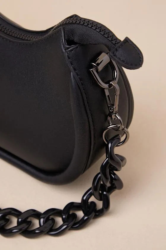 Dorthy Black Chain Strap Shoulder Bag sold by Lulus product image thumbnail 4