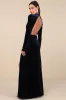 Luxurious Era Navy Blue Velvet Long Sleeve Cutout Maxi Dress sold by Lulus