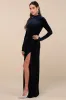 Luxurious Era Navy Blue Velvet Long Sleeve Cutout Maxi Dress sold by Lulus