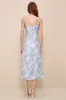 Obviously Gorgeous Blue Floral Tie-Strap Bustier Midi Dress sold by Lulus