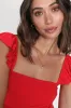Sunny Mindset Red Ruffled Strap Tank Top sold by Lulus