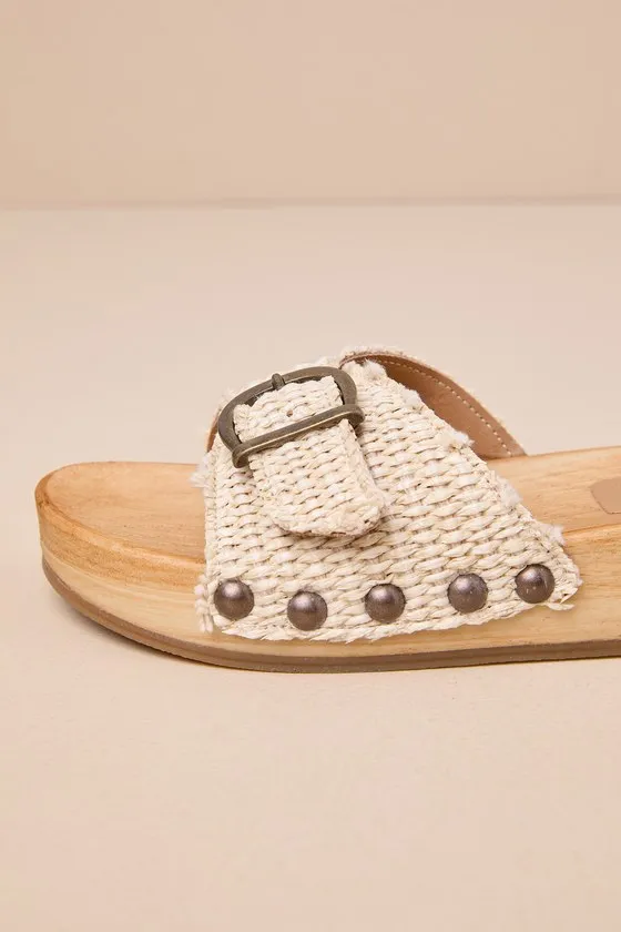 Sorbet Natural Raffia Flatform Slide Sandals sold by Lulus product image thumbnail 4