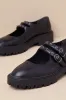 Seek and Destroy Black Strappy Lug Sole Mary Janes sold by Lulus