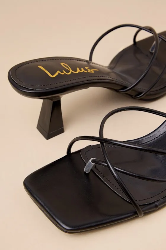 Annya Black Strappy High Heel Slide Sandals sold by Lulus product image thumbnail 4