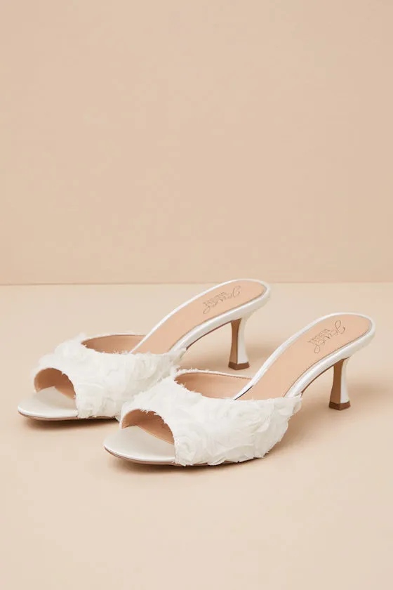 Scarlet Ivory Satin Kitten Heel Slide Sandals sold by Lulus product image thumbnail 3