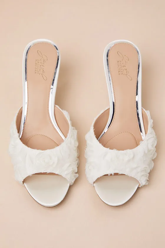 Scarlet Ivory Satin Kitten Heel Slide Sandals sold by Lulus product image thumbnail 4