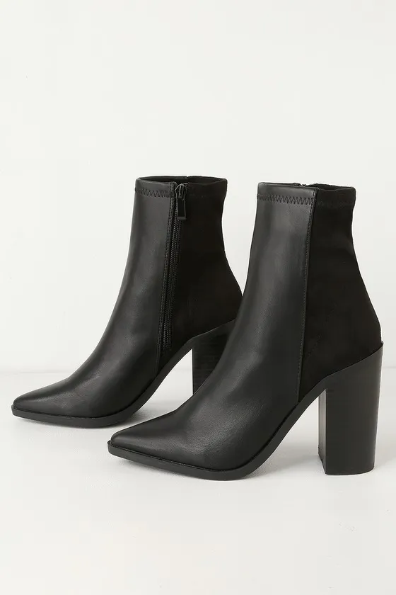 Essex Black Mid-Calf Booties sold by Lulus product image thumbnail 3