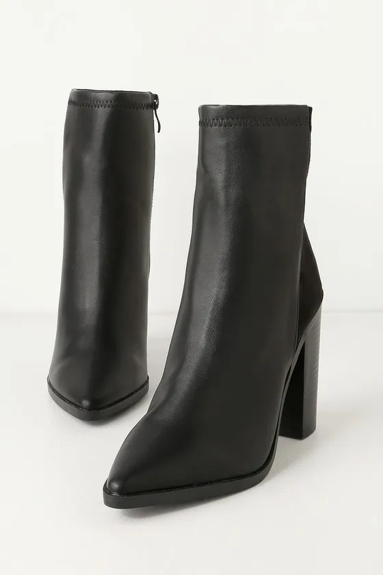 Essex Black Mid-Calf Booties sold by Lulus product image thumbnail 4