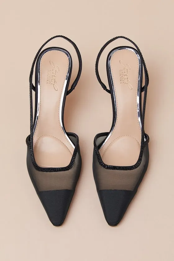 Tammy Black Mesh Rhinestone Slingback Pumps sold by Lulus product image thumbnail 2
