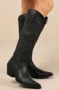 Raisin Kane Black Knee-High Western Boots sold by Lulus