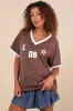 Spectate Brown Short Sleeve V-Neck Graphic Top sold by Lulus