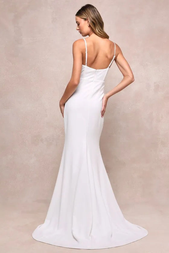 Remarkable Love White Bustier Sleeveless Mermaid Maxi Dress sold by Lulus product image thumbnail 3
