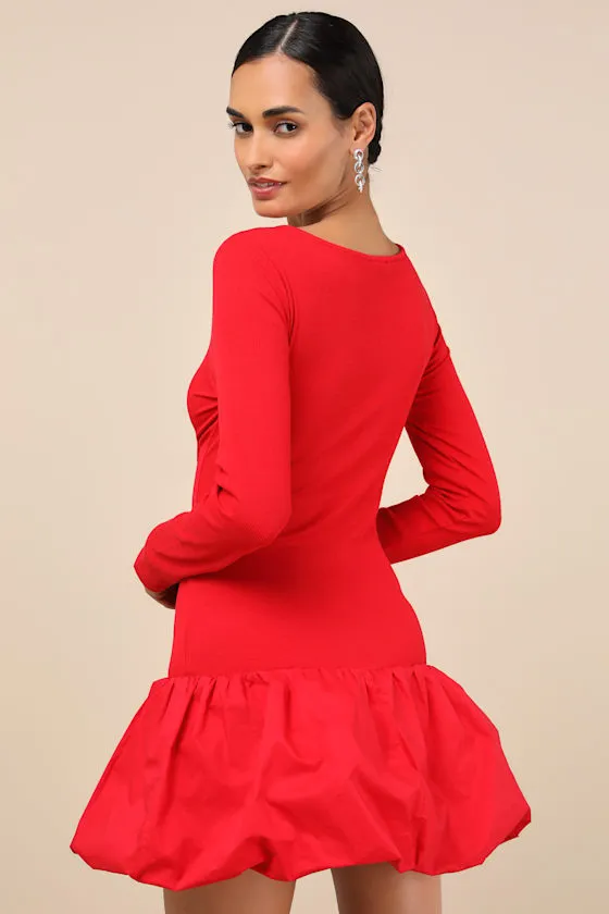 Ideal Approach Red Long Sleeve Mini Dress sold by Lulus product image thumbnail 2