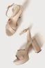 Selah Light Nude Crocodile-Embossed Ankle Strap Heels sold by Lulus