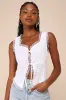 Modern Darling Ivory Lace Tie-Front Tank Top sold by Lulus