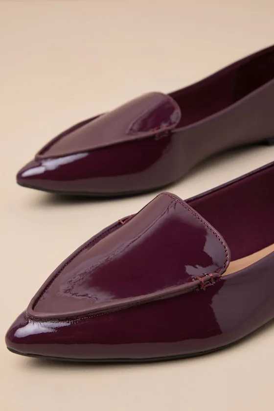 Emmy Bordeaux Patent Pointed Loafers sold by Lulus product image thumbnail 3