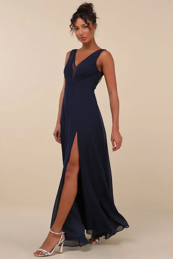 Simply Immaculate Navy Blue Backless Maxi Dress sold by Lulus product image thumbnail 3