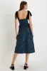 Beyond Graceful Black Floral Jacquard Velvet Tie-Strap Midi Dres sold by Lulus
